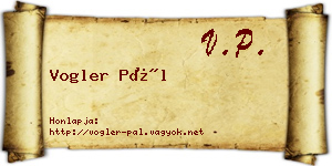 Vogler Pál névjegykártya